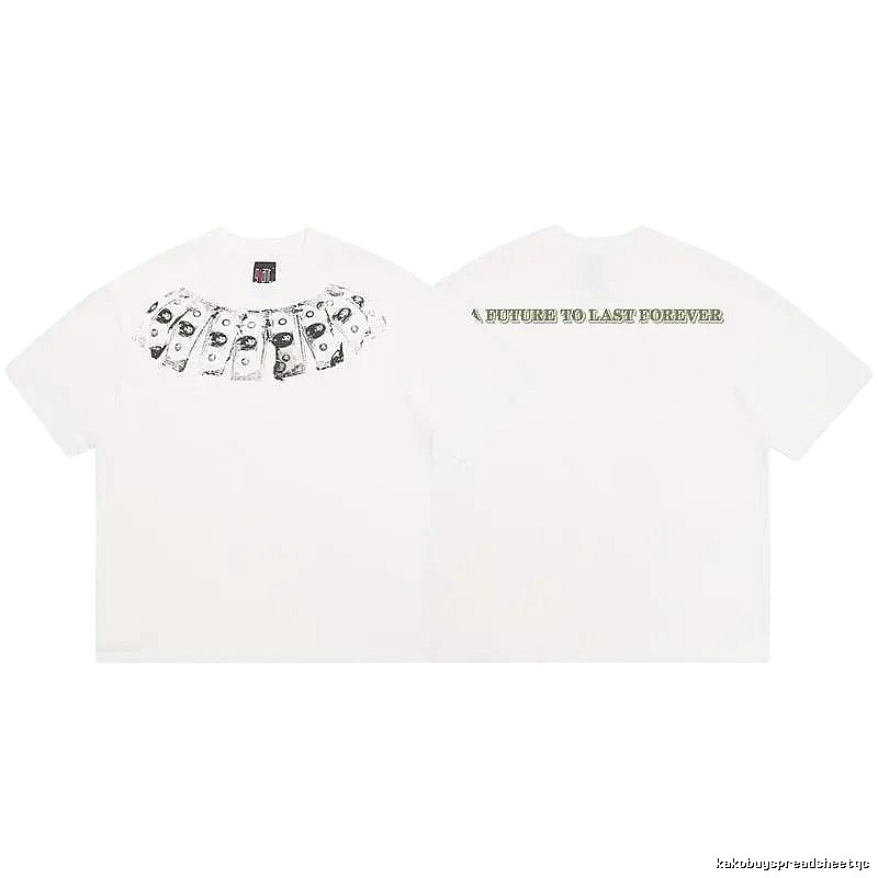 SAINT Dollar Bill Print Street Style White T-Shirt