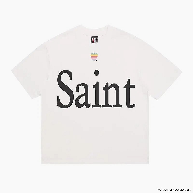 SAINT Letter Print Street Style Off-white T-shirt
