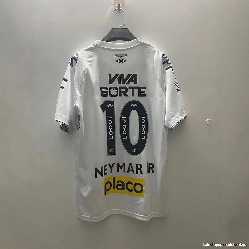 Santos Classic Neymar Jr #10 soccer jersey White Football Sponsor for Daily Styling