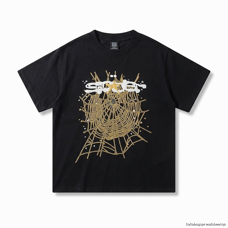 Sp5der Cobweb Print Black T-shirt