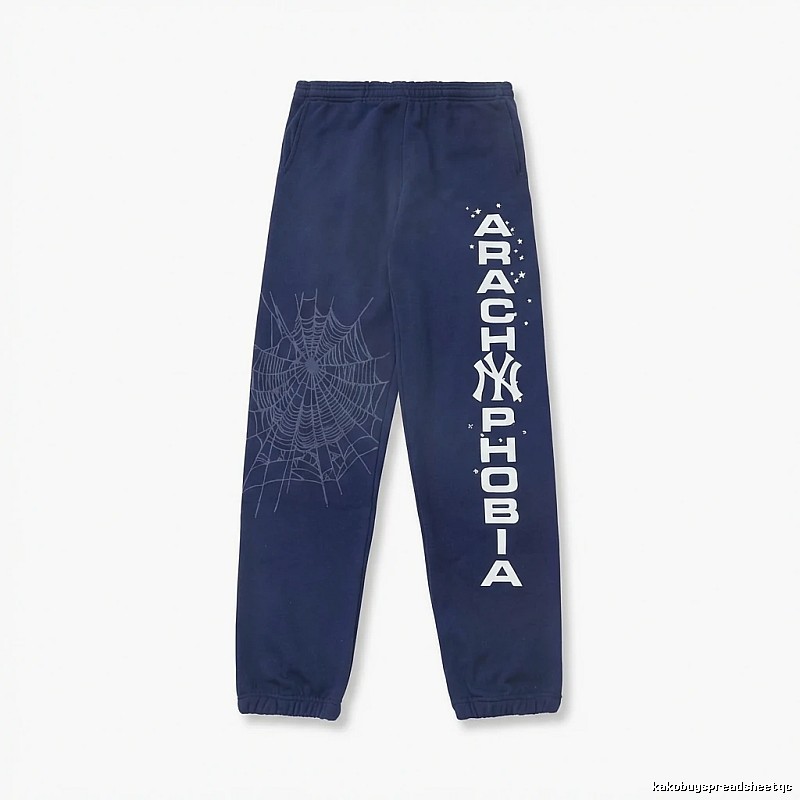 Sp5der Dark Style Navy Blue Sweatpants