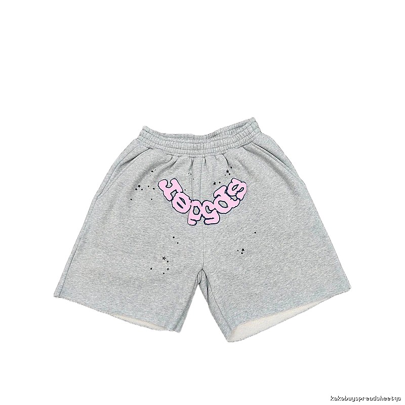 Sp5der Printed Street Style Grey Shorts