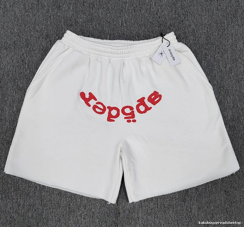 Sp5der Printed Street Style White Shorts