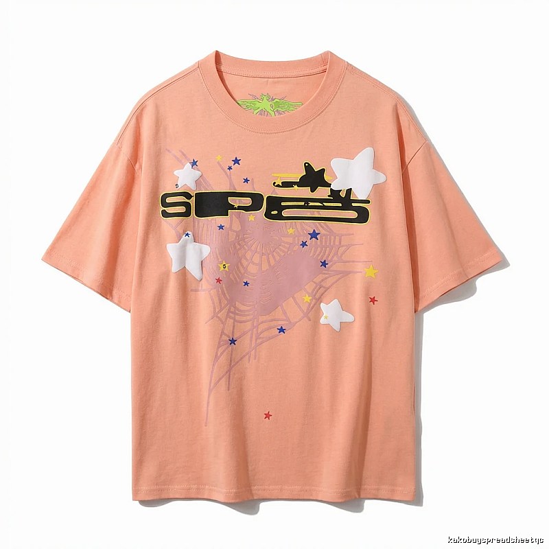 Sp5der Star Print Pink T-shirt