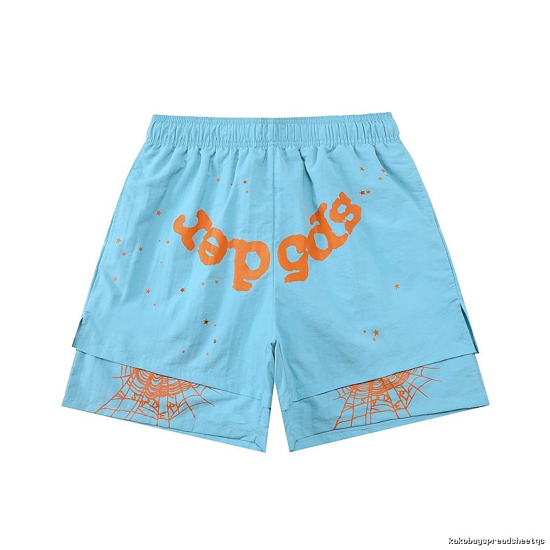 Sp5der trendy and cool light blue shorts