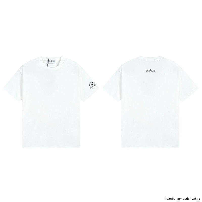 Stone Island Badge Minimalist Style White Short-sleeve T-shirt