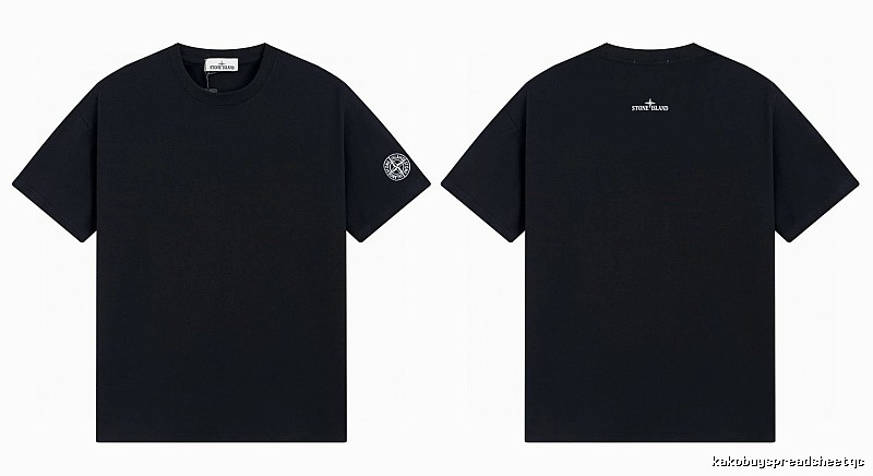 Stone Island Badge Techwear Style Black Short Sleeve T-Shirt
