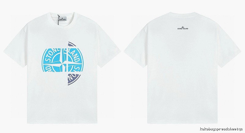 Stone Island Compass Print Cool Trendy Style White T-Shirt