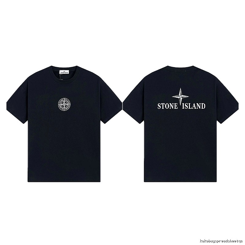 Stone Island Compass Street Style Black Short Sleeve T-shirt