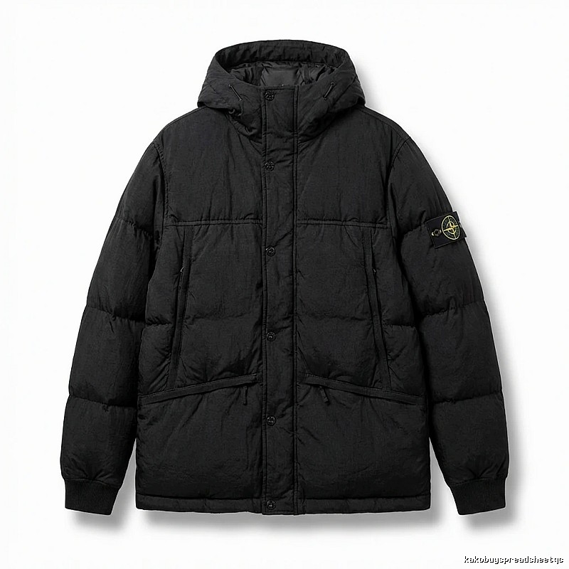 Stone Island functional style black down jacket