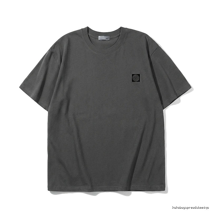 Stone Island minimalist style dark gray T-shirt