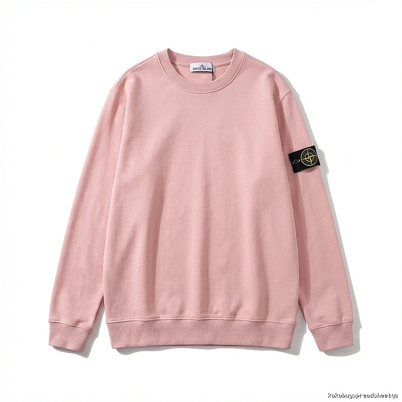 Stone Island minimalist style pink sweatshirt