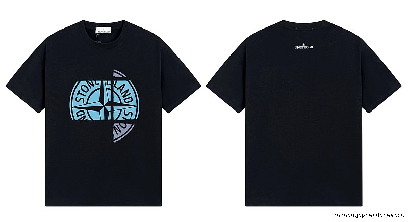 Stone Island Split Compass Street Style Black T-Shirt