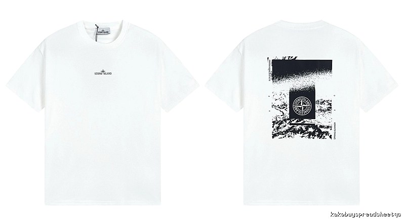 Stone Island Spring Summer Printed Street Style White T-Shirt
