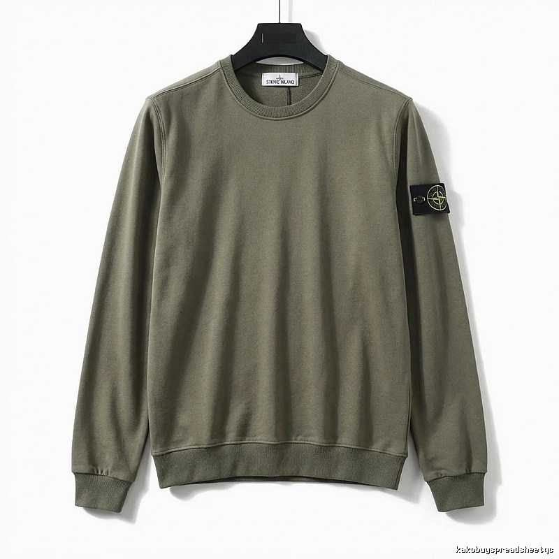 Stone Island trendy brand military green sweatshirt