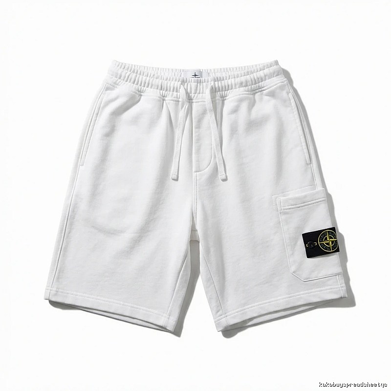 Stone Island workwear-style white shorts