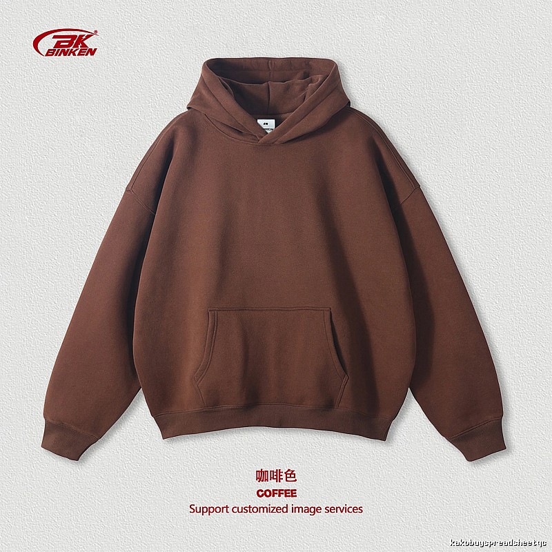 Streetwear Pullover hoodie Navy Blank Kangaroo with Logo Accent