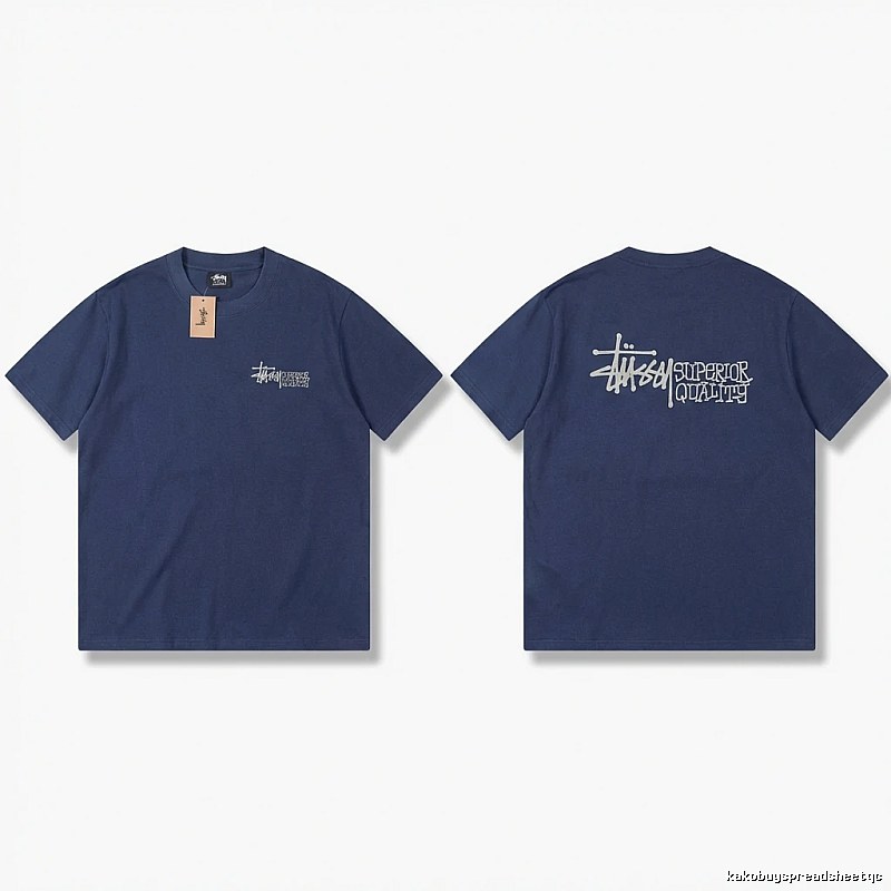 Stussy basic casual dark blue T-shirt