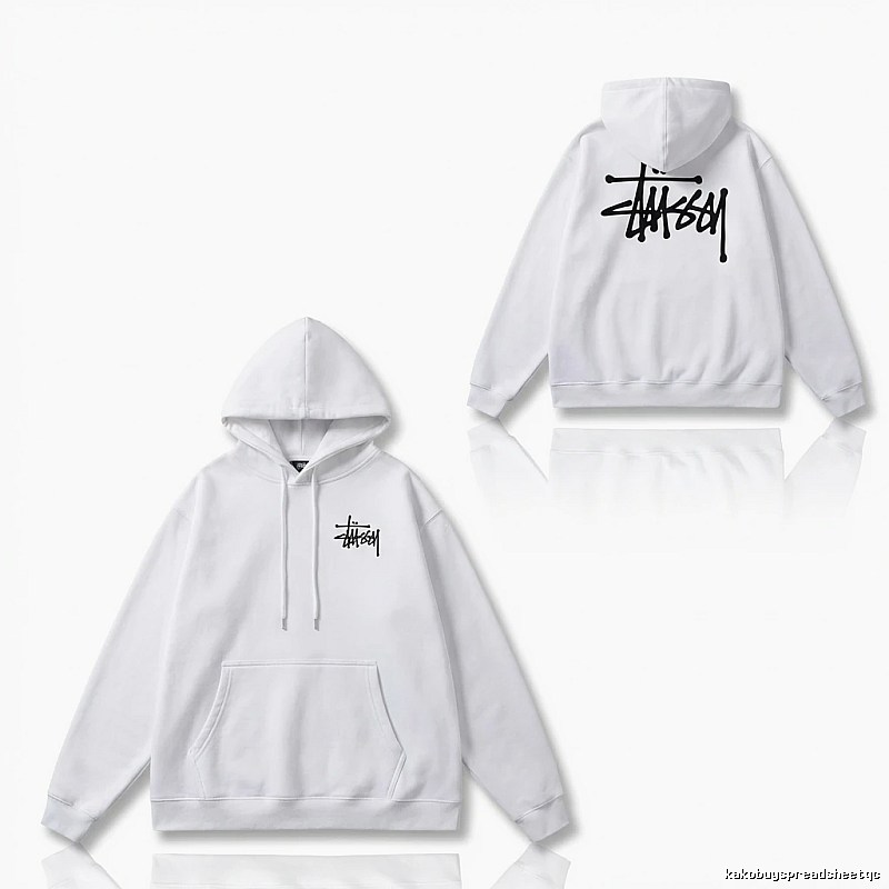 Stussy basic style simple white sweatshirt