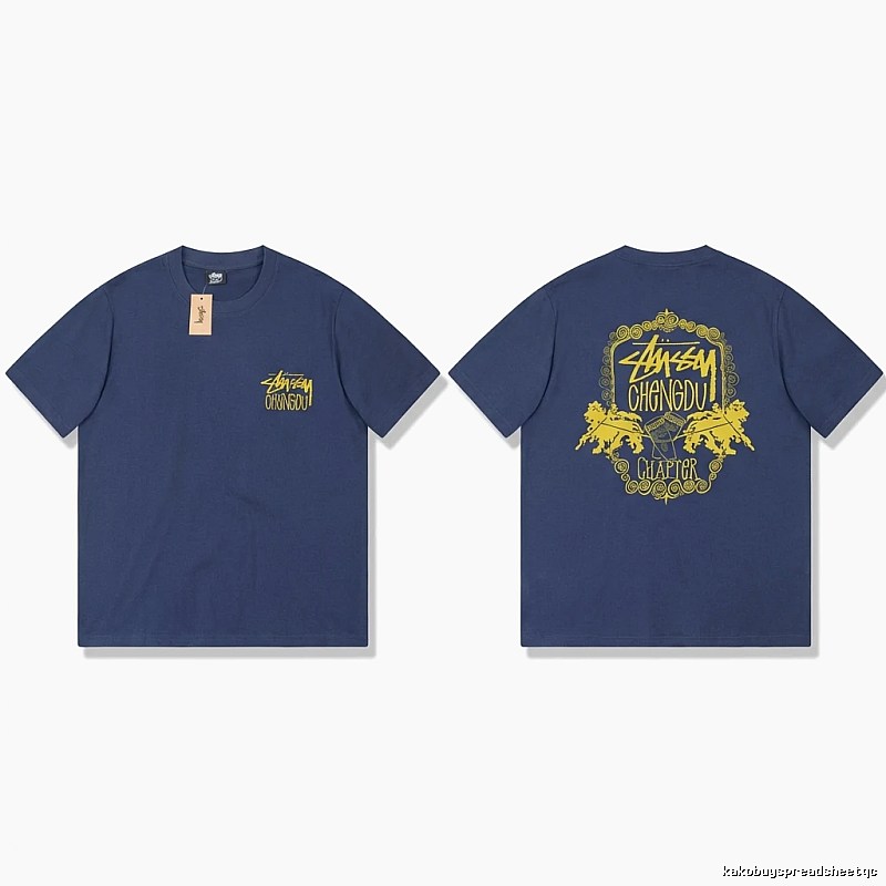 Stussy Chengdu Series Deep Blue Trendy T-shirt