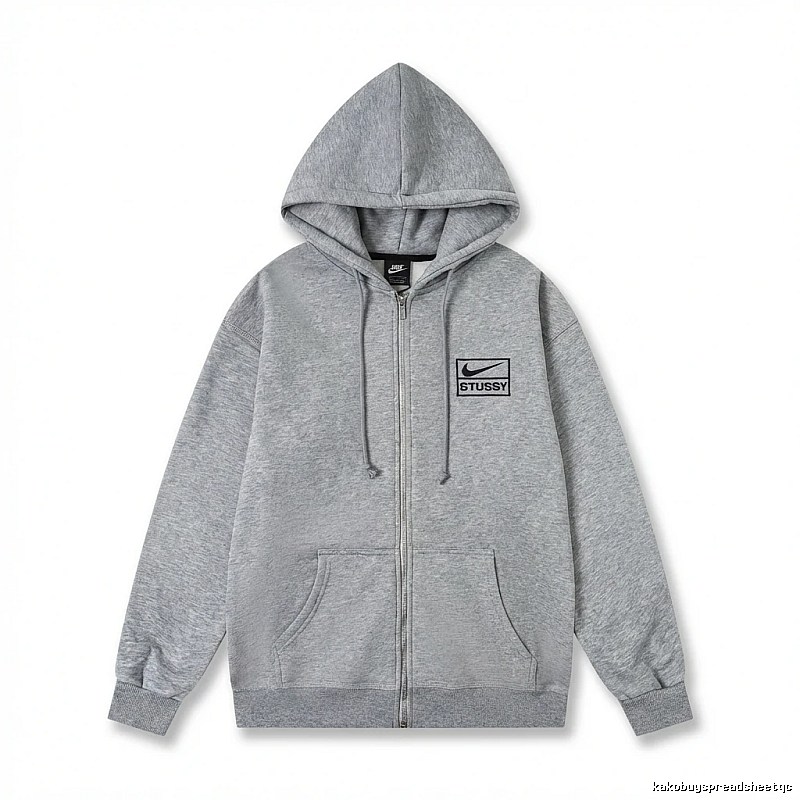 Stussy co-branded grey hoodie