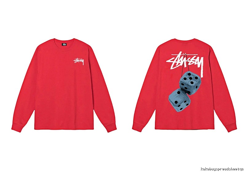 Stussy dice pattern red long-sleeved shirt