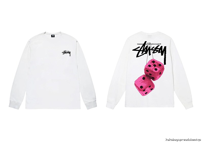 Stussy Dice Pattern White Long-sleeve Shirt
