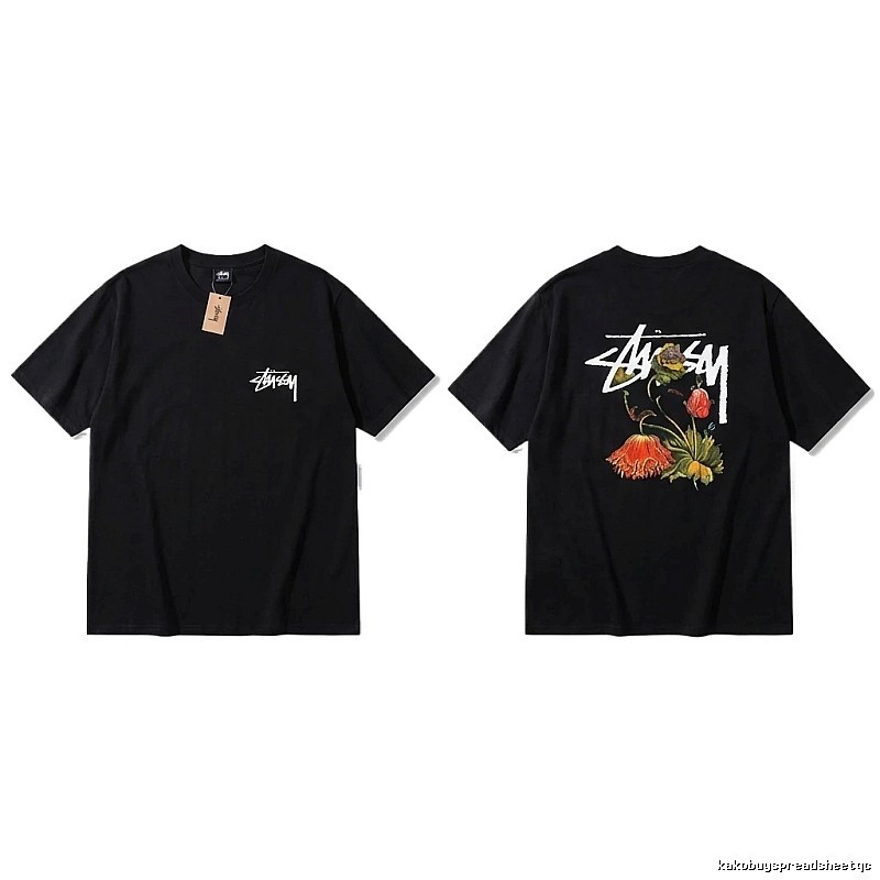 Stussy Floral Style Black T-shirt