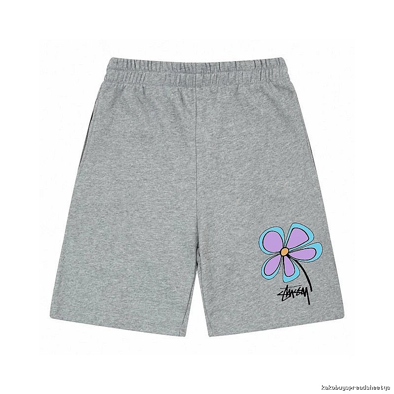 Stussy floral-style gray shorts