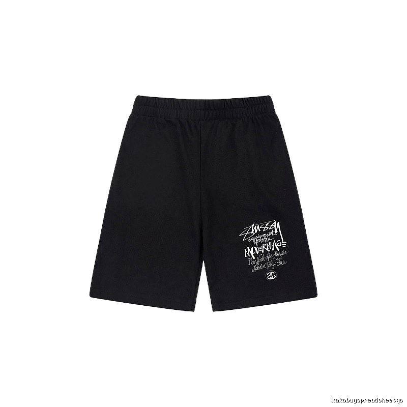 Stussy graffiti-style black shorts