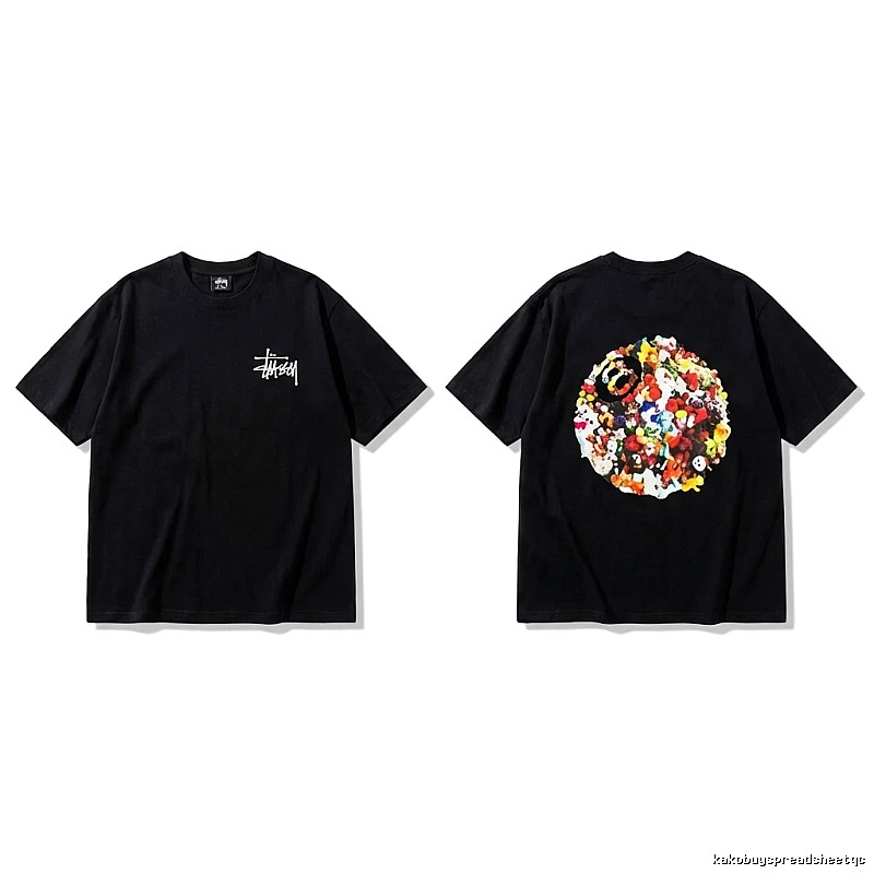 Stussy graffiti-style black T-shirt
