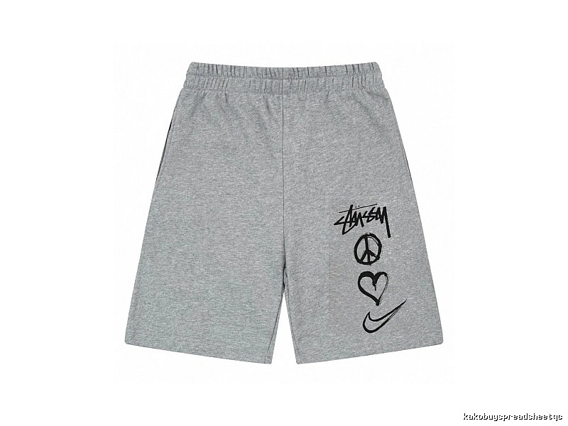 Stussy graffiti-style gray shorts