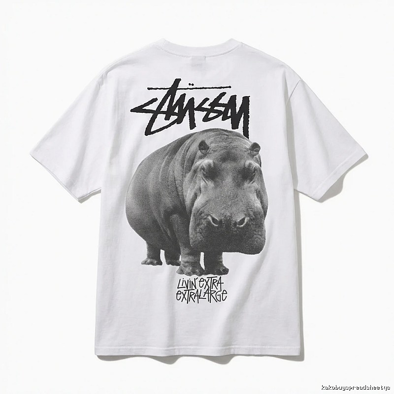 Stussy Hippo Trendy and Cool Style White T-shirt
