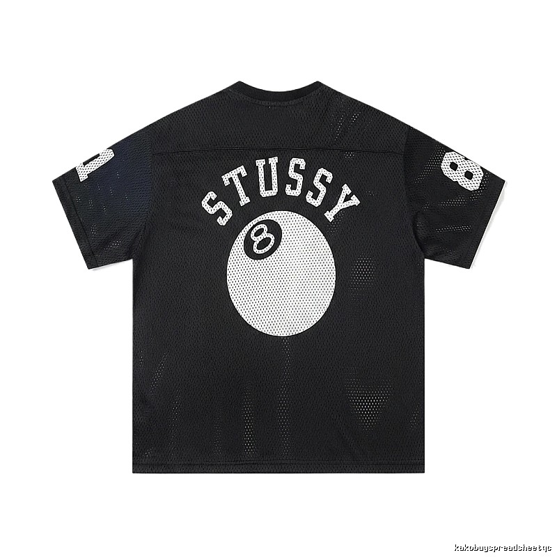 Stussy No.8 Ball Retro Style Black T-shirt