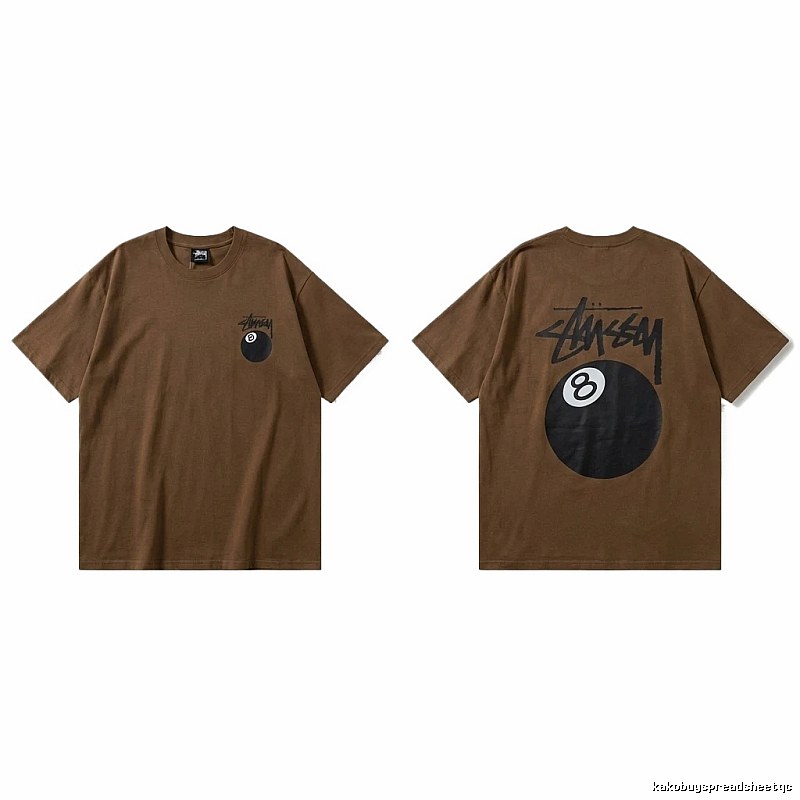 Stussy No.8 Ball Trendy Brown T-shirt