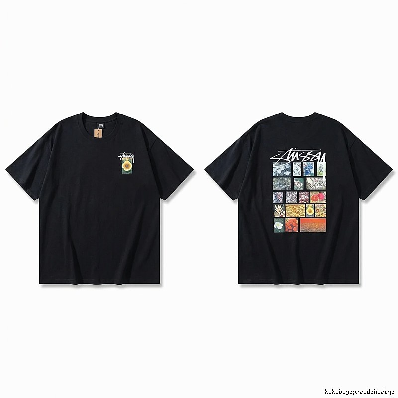Stussy printed retro style black T-shirt