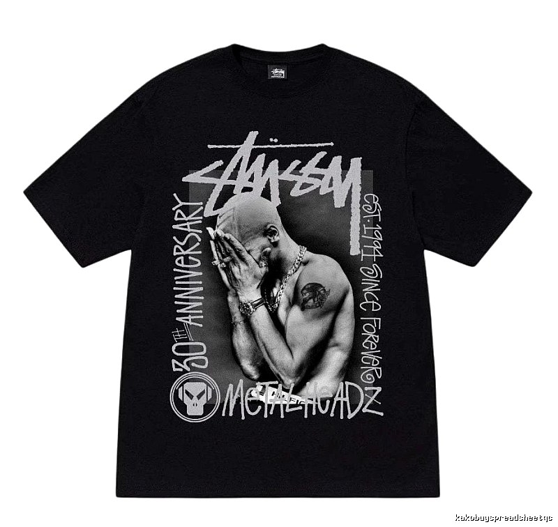 Stussy Statement Graphic T-shirt Black White Stussy for Easy Pairing