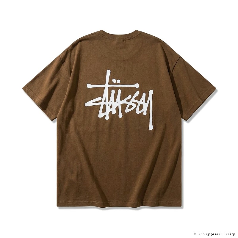 Stussy street style brown T-shirt
