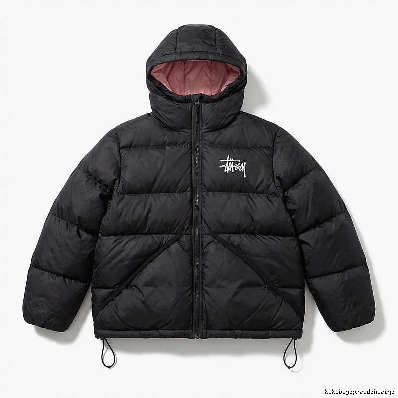 Stussy trendy and cool black down jacket