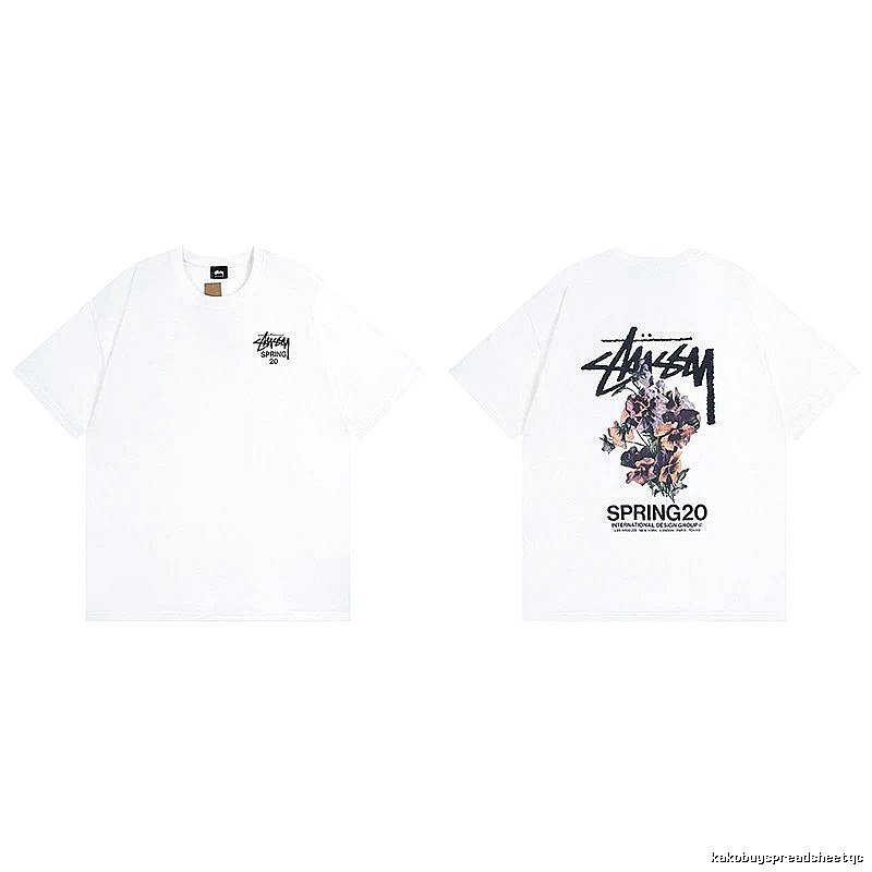 Stussy White Spider Graphic T-Shirt Gift Ready Logo