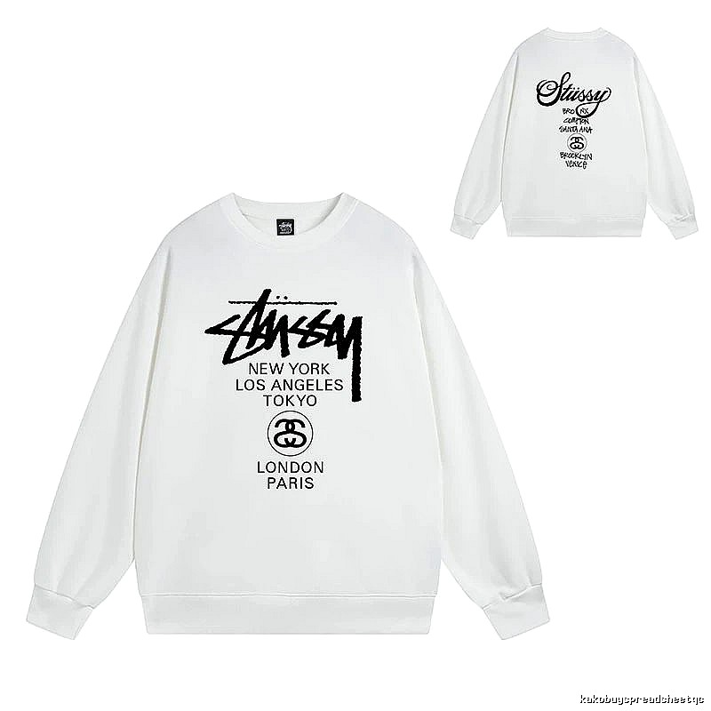 Stussy White Style 541 Graphic SweatShirt Coffee Run