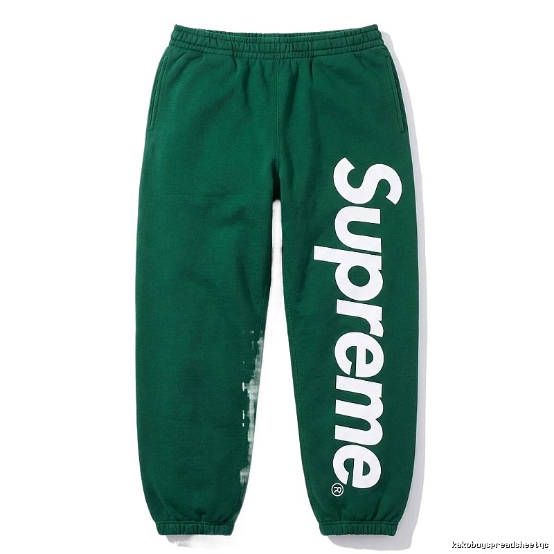 Supreme Basic Style Casual Dark Green Sweatpants