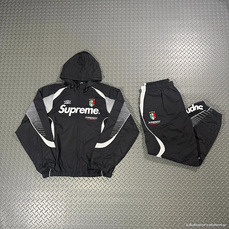 Supreme Black Color-Block Tracksuit Set