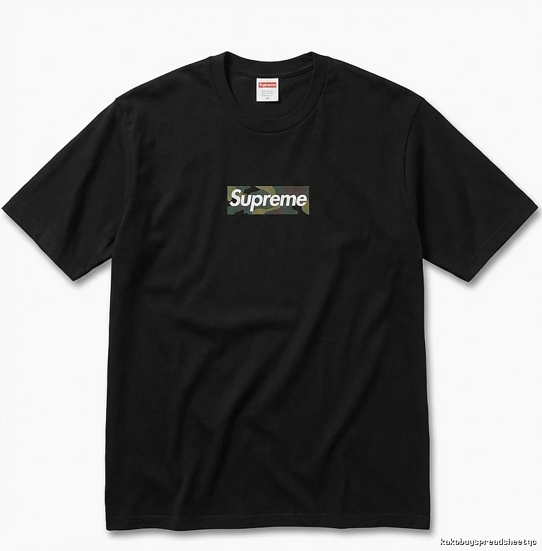 Supreme camouflage style black T-shirt