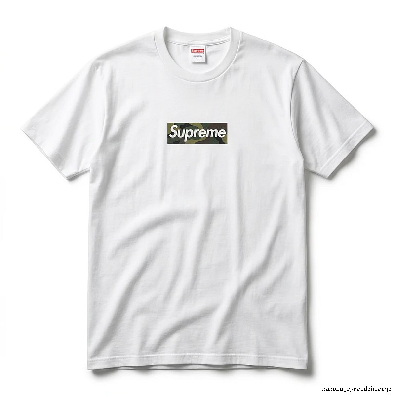 Supreme camouflage-style white T-shirt