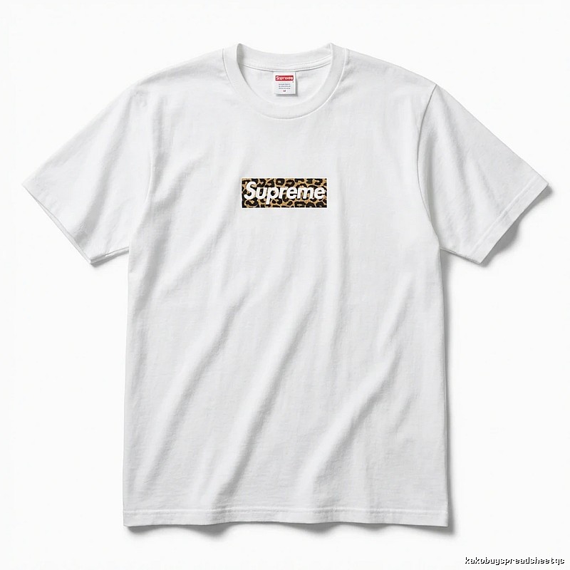 Supreme leopard - print style white T - shirt
