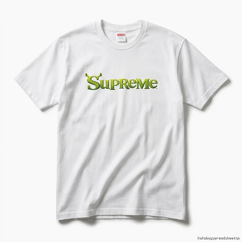 Supreme-printed trendy and cool white T-shirt