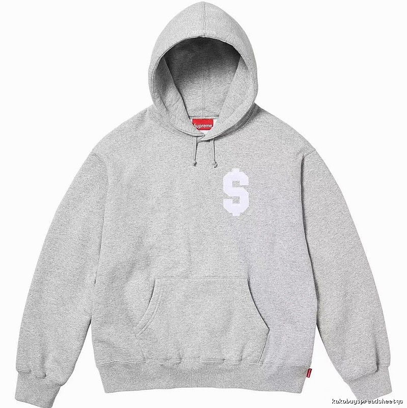 Supreme Travel Logo hoodie Gray Red Oversized with Soft Visual Tone