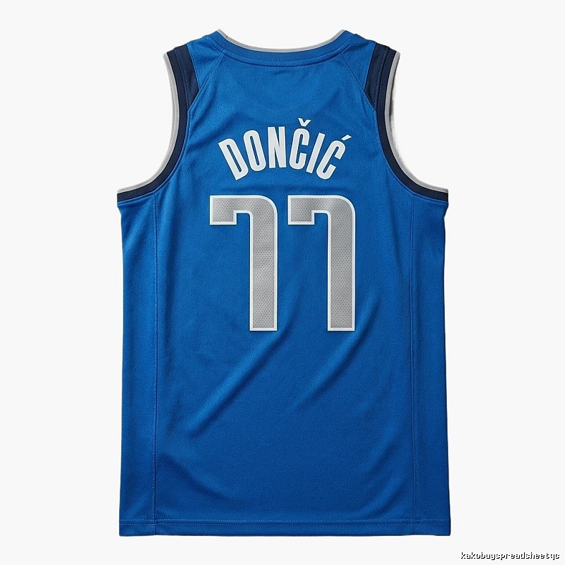 The blue basketball uniform of Luka Doncic of the Mavericks.