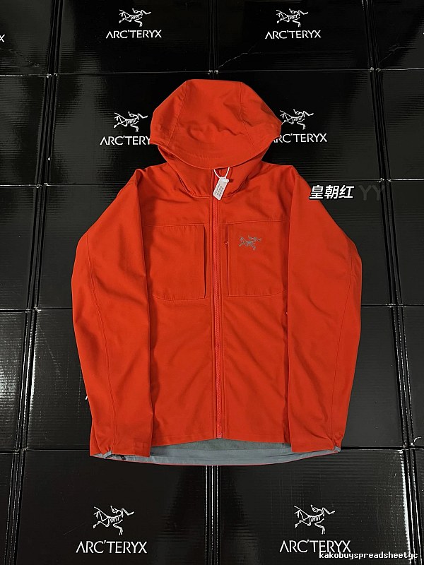 The imperial red of the Arc'teryx Alpha SV jacket